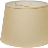 14" Parchment Biege Rounded Empire Slanted Linen Lampshade - Homeroots
