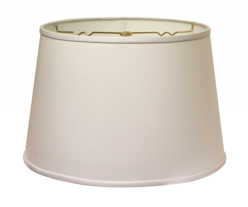 16" White Rounded Empire Slanted No Slub Lampshade - Homeroots