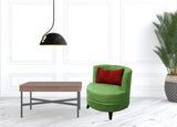31" Green Microfiber Retro Round Accent Chair with Contrast Pillow - Homeroots