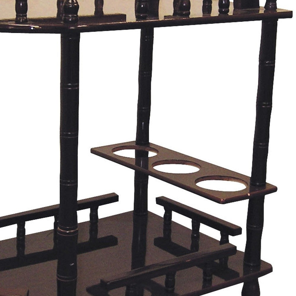 24" Dark Brown Rolling Bar Cart - Homeroots - Flyclothing LLC