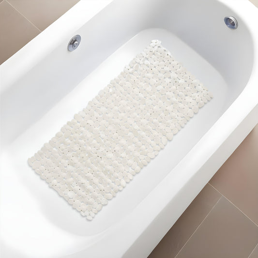 35" White Spa Pebbles Non Slip Bathtub Mat - Homeroots