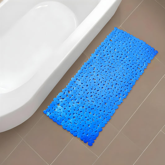 35" Blue Spa Pebbles Non Slip Bathtub Mat - Homeroots