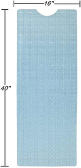 40" Light Blue Geometric Tiles Non Slip Bathtub Mat - Homeroots - Flyclothing LLC