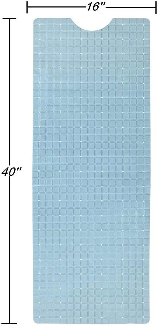 40" Light Blue Geometric Tiles Non Slip Bathtub Mat - Homeroots - Flyclothing LLC