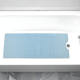 40" Light Blue Geometric Tiles Non Slip Bathtub Mat - Homeroots