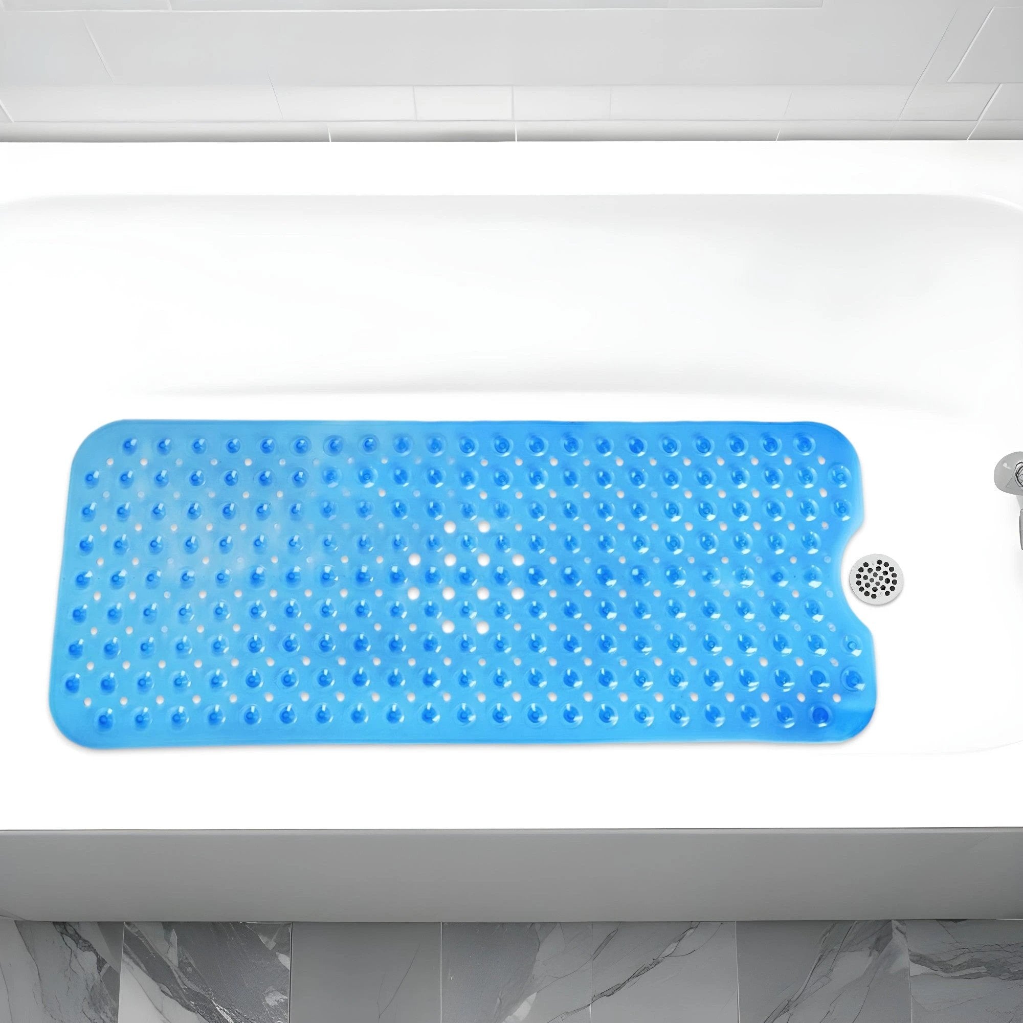 40" Translucent Blue Bubbles Non Slip Bathtub Mat - Homeroots - Flyclothing LLC