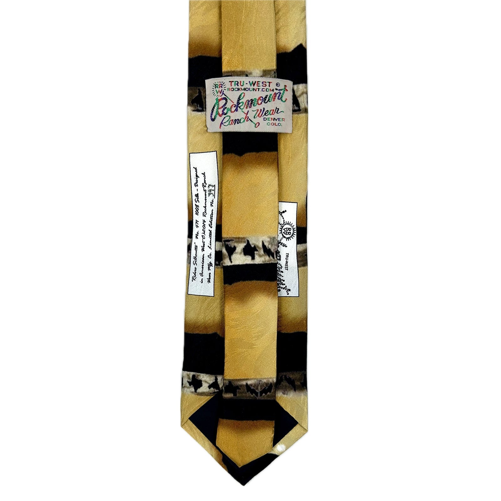 Rockmount Ranch Wear Yellow Riders Silhouette Western Silk Tie - Rockmount Clothing - Flyclothing LLC