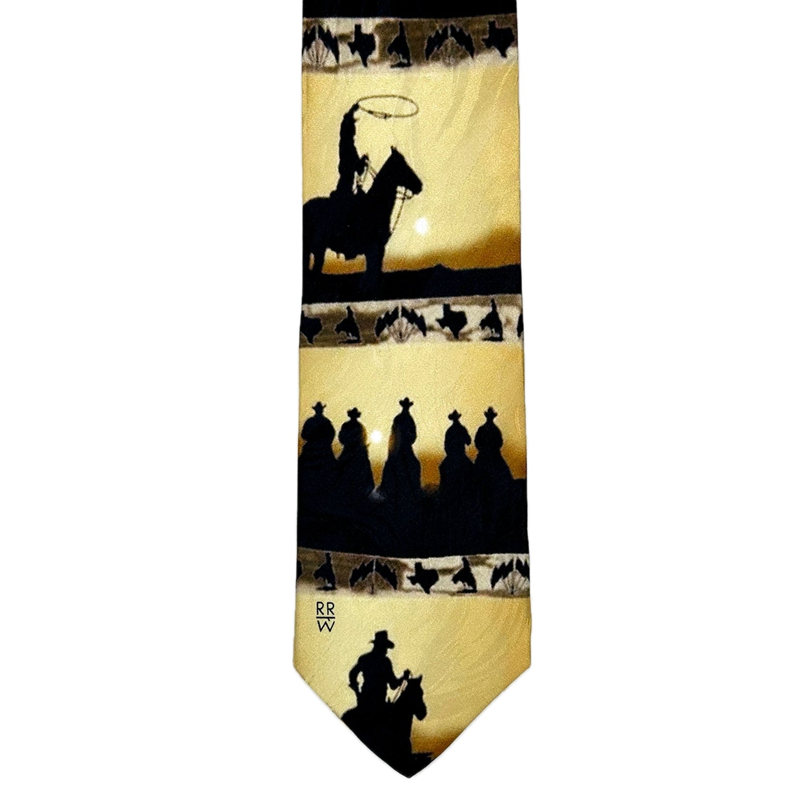 Rockmount Ranch Wear Yellow Riders Silhouette Western Silk Tie - Rockmount Clothing - Flyclothing LLC