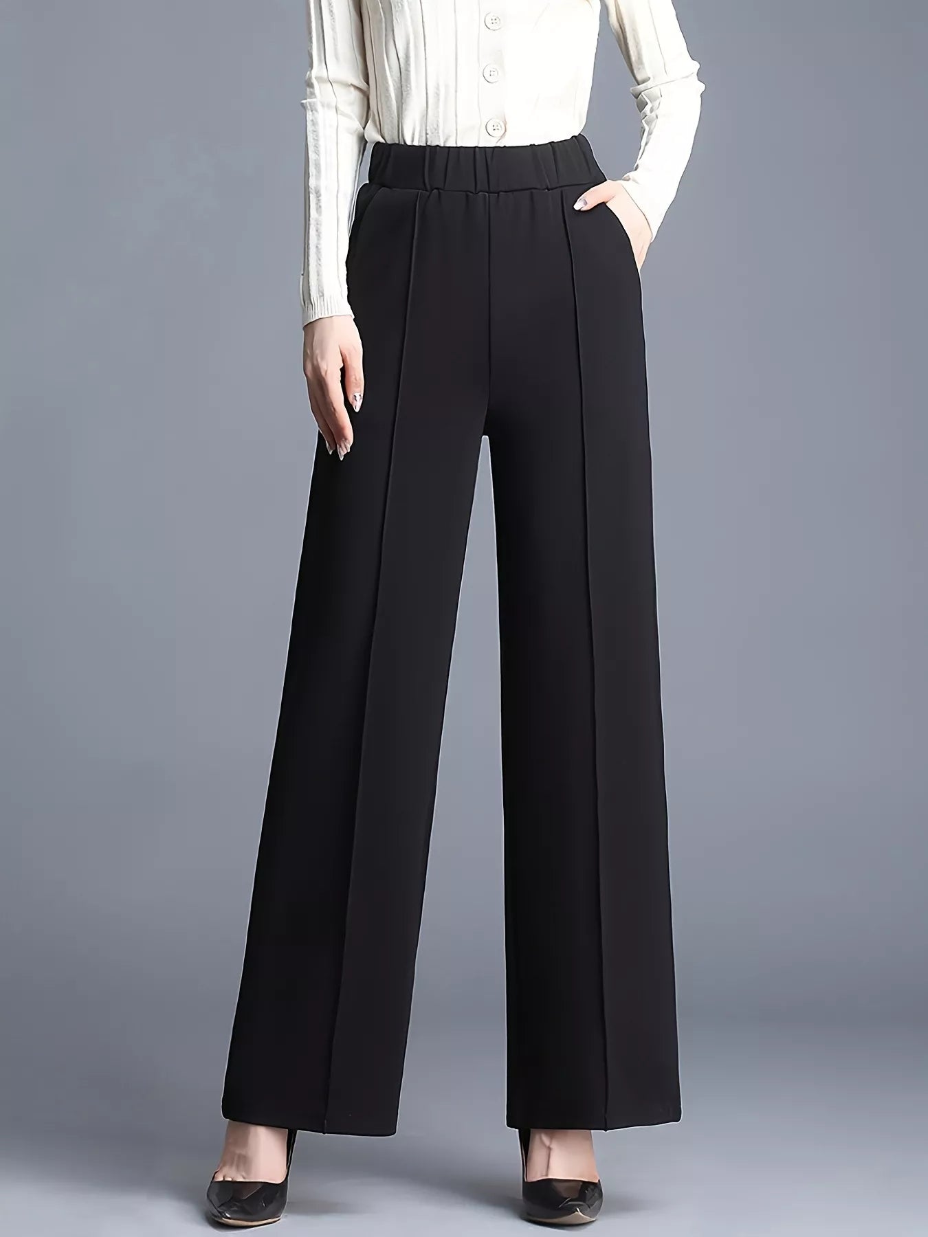 High Waist Wide Leg Pants - Trendsi - Flyclothing LLC