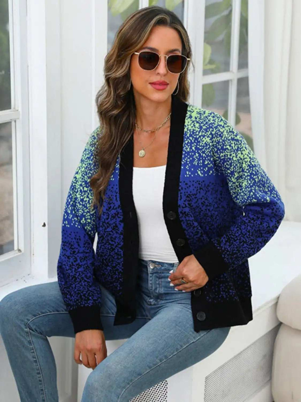 Button Up Long Sleeve Cardigan - Trendsi - Flyclothing LLC