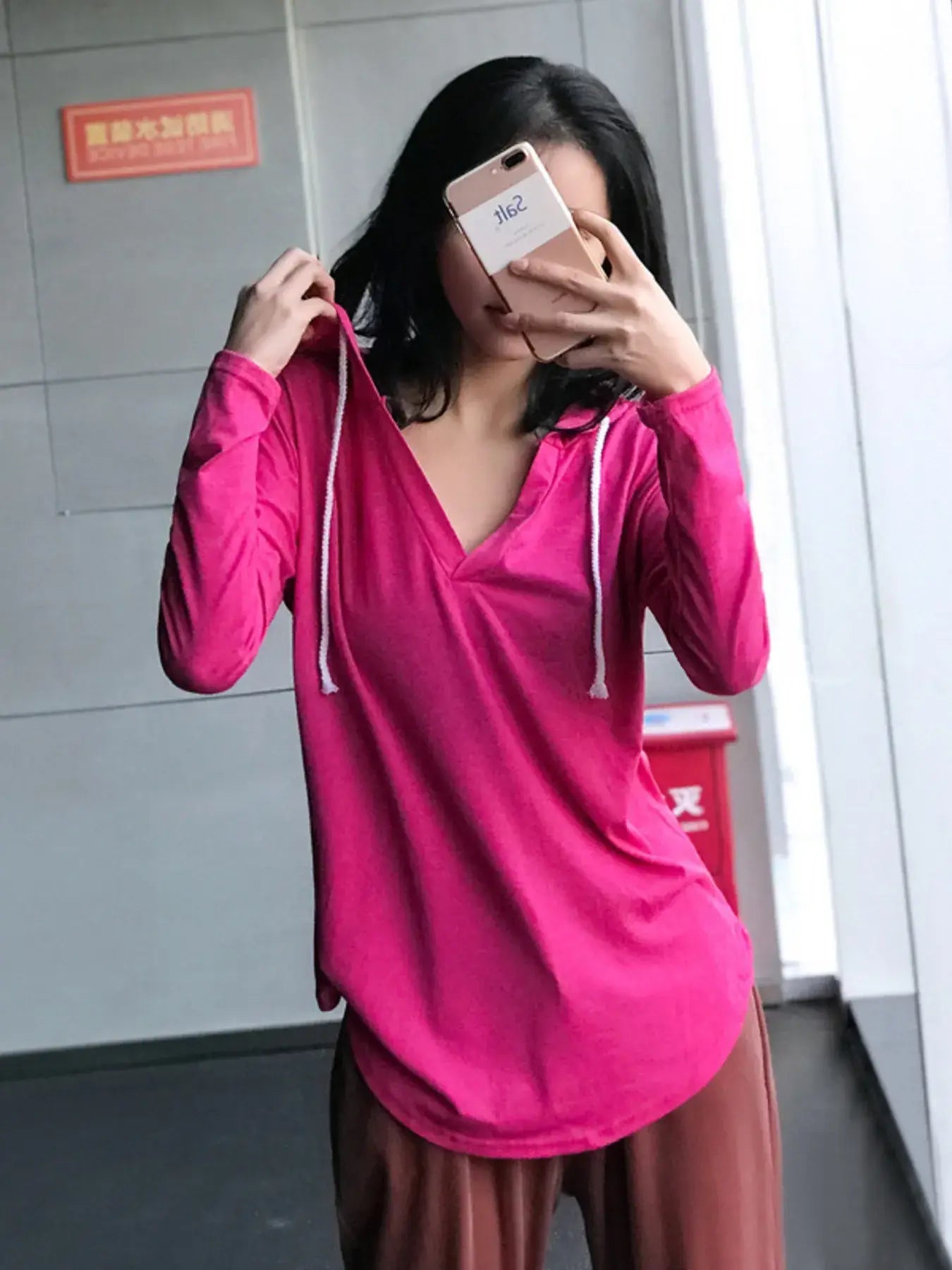Full Size Drawstring Long Sleeve Hoodie Plus Size - Trendsi - Flyclothing LLC