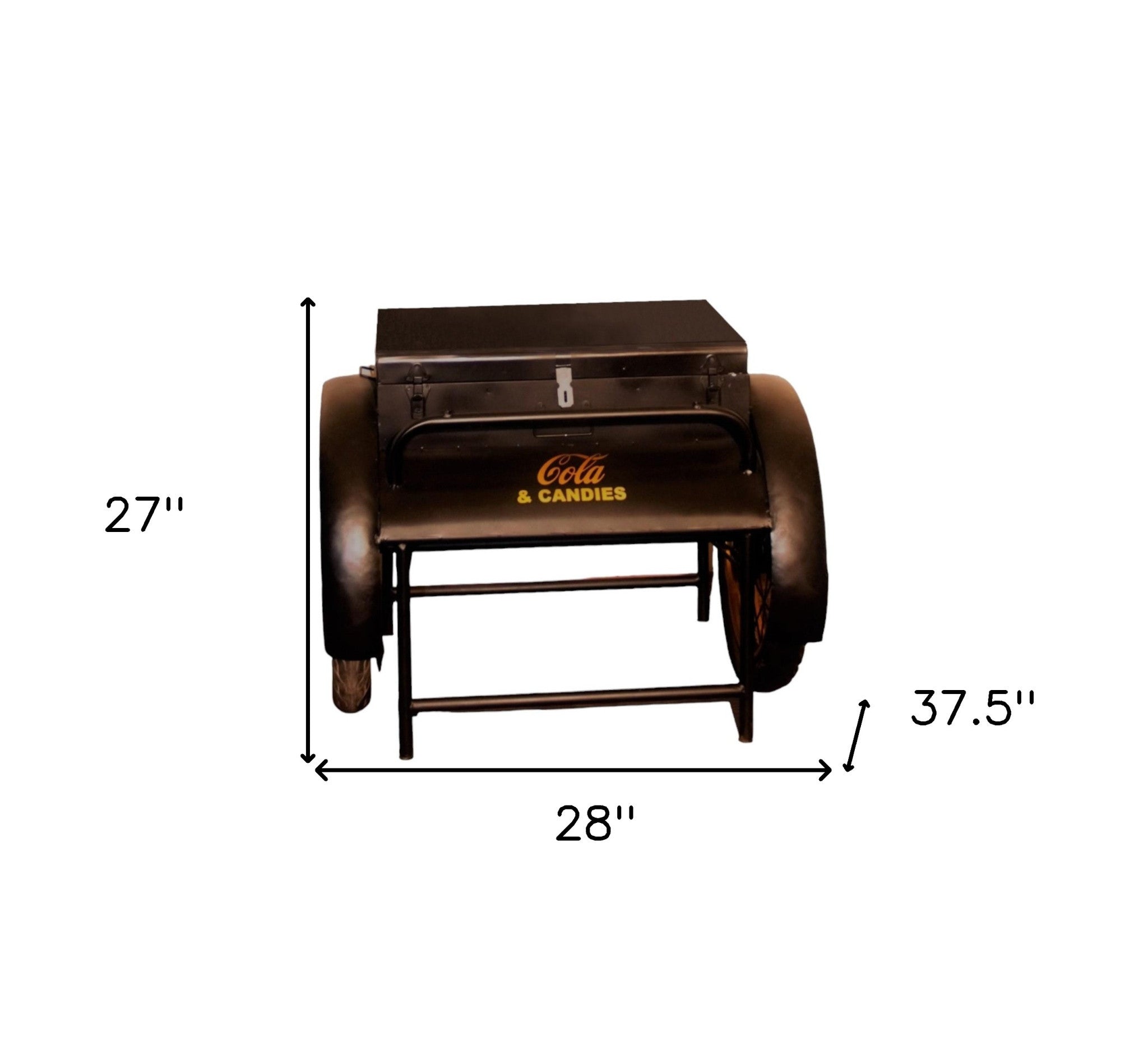 27" Black Steel End Table - Homeroots - Flyclothing LLC