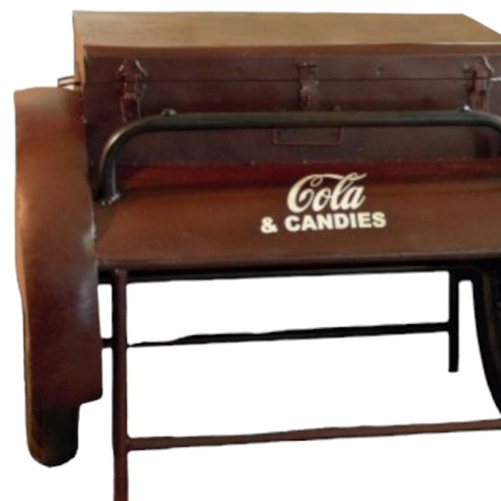 27" Maroon Steel End Table - Homeroots - Flyclothing LLC