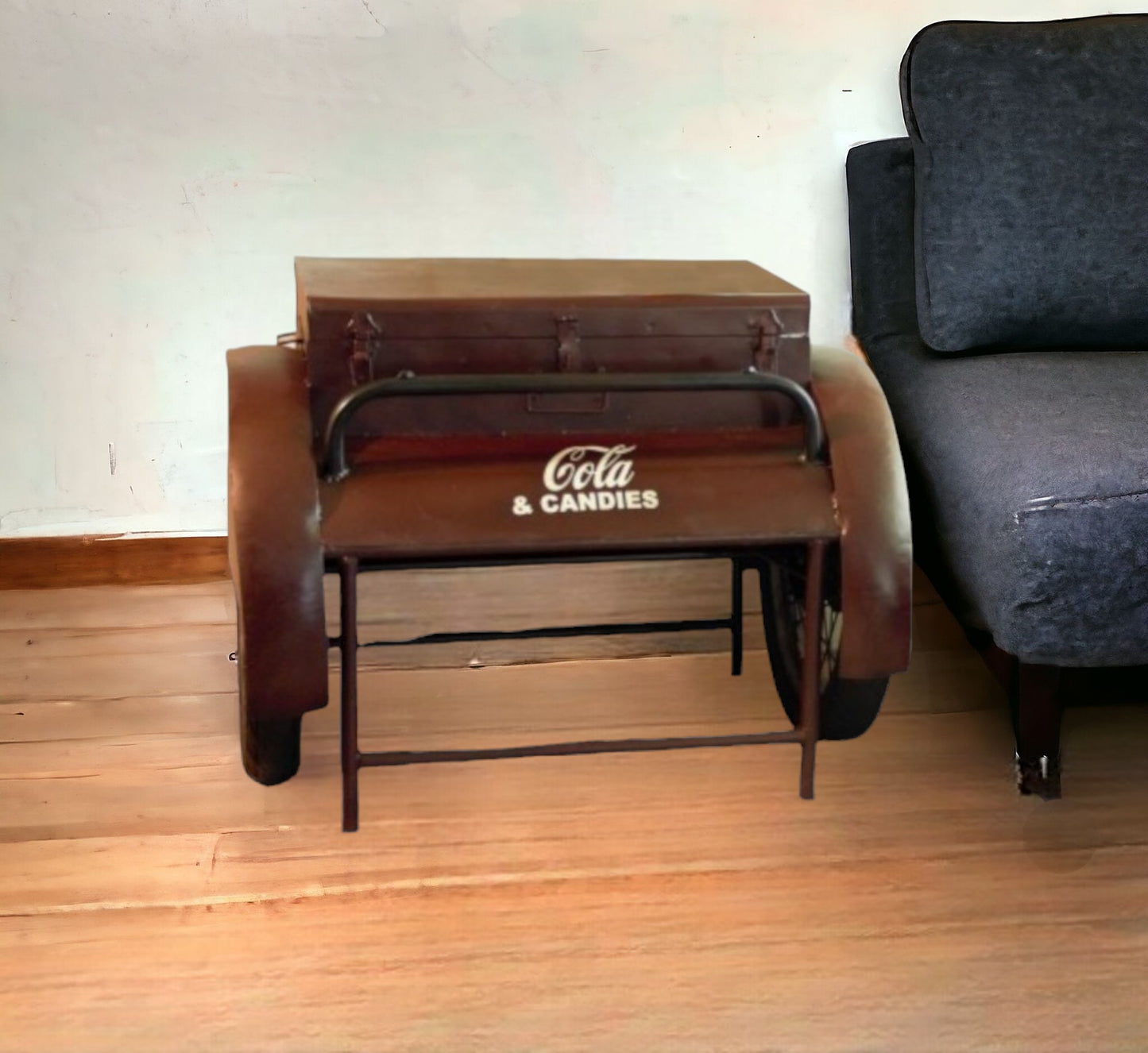 27" Maroon Steel End Table - Homeroots - Flyclothing LLC