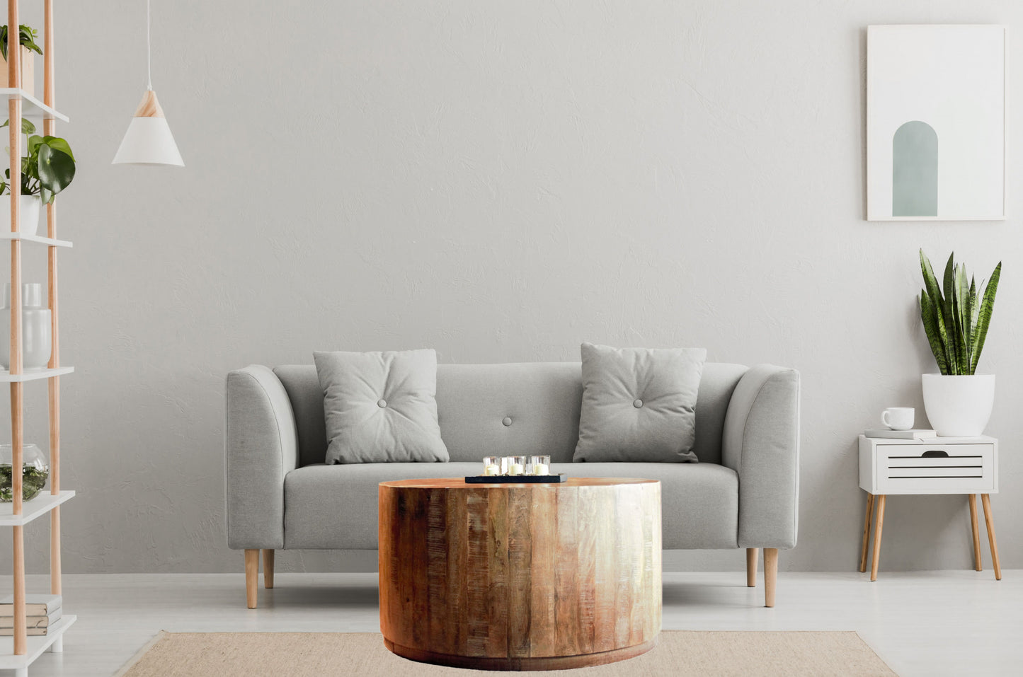 34" Natural Solid Wood Round Bunching Coffee Tables - Homeroots - Flyclothing LLC
