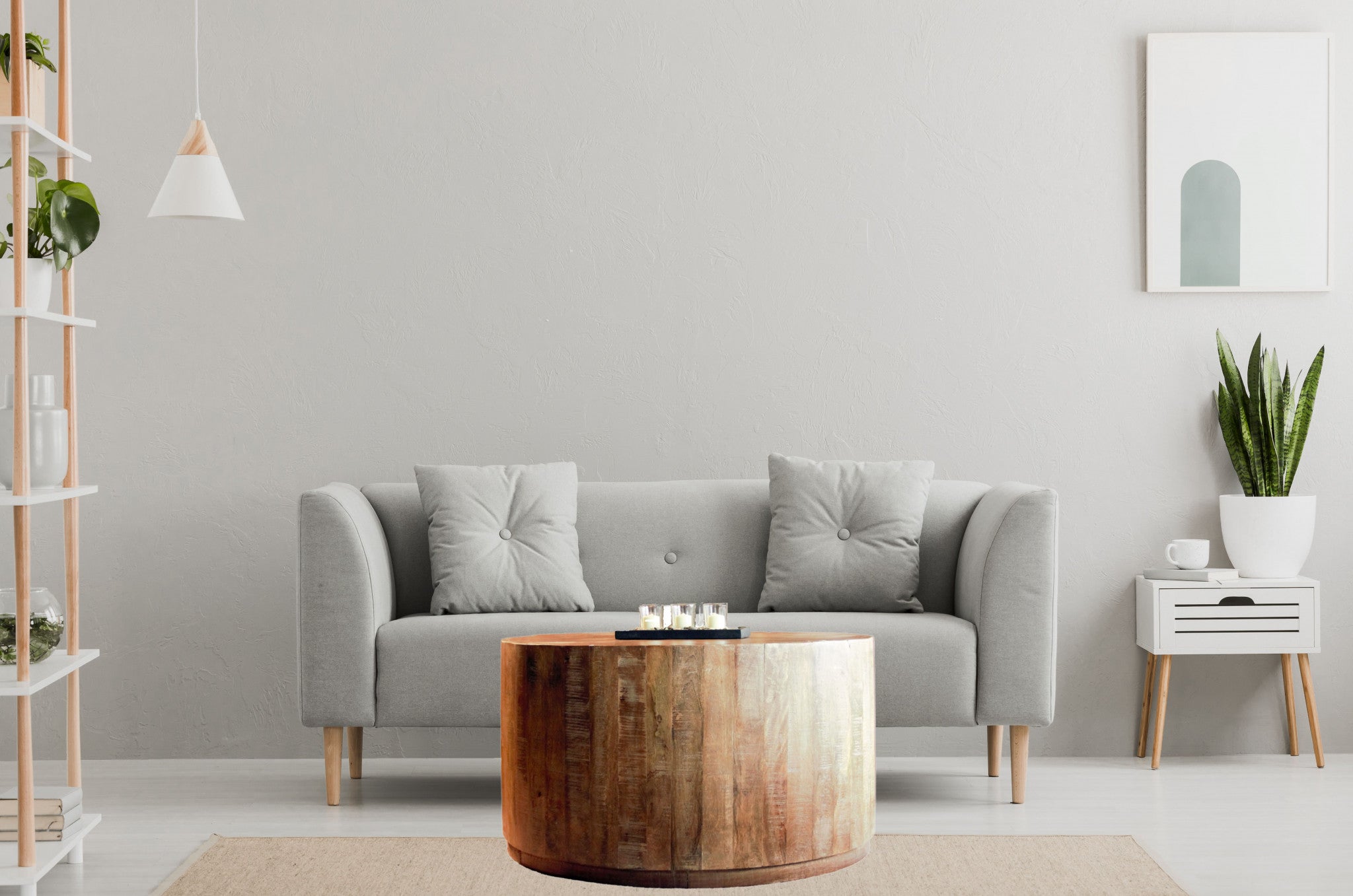 34" Natural Solid Wood Round Bunching Coffee Tables - Homeroots - Flyclothing LLC