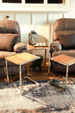 Set of Three Stylish Wood and Metal C Shaped Nesting End Tables - Homeroots - Flyclothing LLC