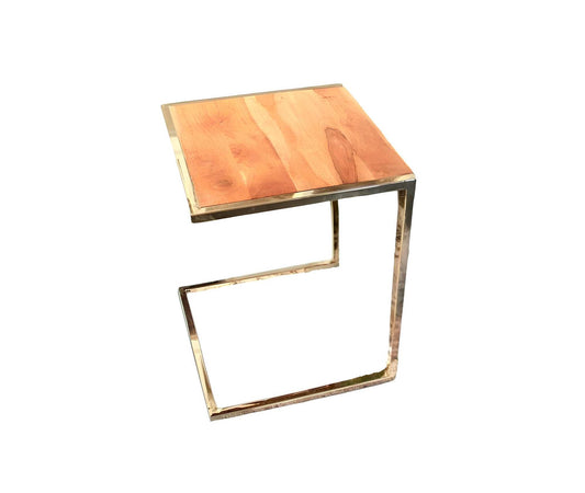 Set of Three Stylish Wood and Metal C Shaped Nesting End Tables - Homeroots - Flyclothing LLC