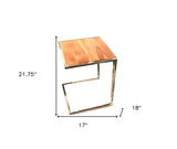 Set of Three Stylish Wood and Metal C Shaped Nesting End Tables - Homeroots - Flyclothing LLC