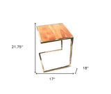 Set of Three Stylish Wood and Metal C Shaped Nesting End Tables - Homeroots - Flyclothing LLC
