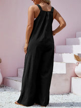 Plus Size Square Neck Wide Leg Overalls - Trendsi - Flyclothing LLC