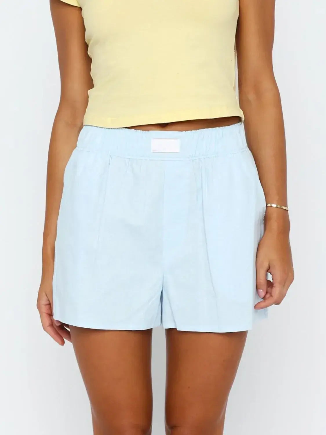 Elastic Waist Shorts - Trendsi - Flyclothing LLC