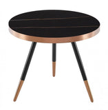 Modern Small Black and Gold Ceramic Coffee Table - Homeroots