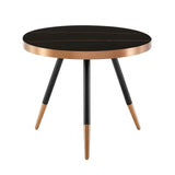 Modern Small Black and Gold Ceramic Coffee Table - Homeroots