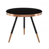 Modern Small Black and Gold Ceramic Coffee Table - Homeroots
