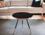 Modern Small Black and Gold Ceramic Coffee Table - Homeroots