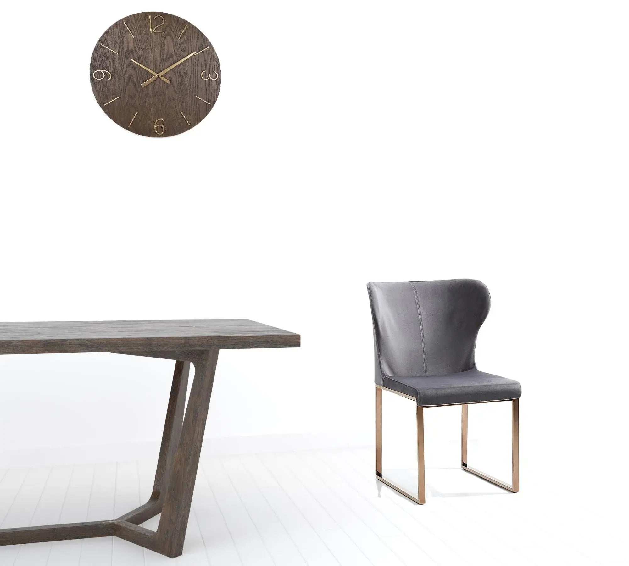 Gray Rosegold Velvet Dining Chair - Homeroots - Flyclothing LLC