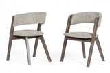 Set of Two Gray Wenge Dining Chairs - Homeroots - Flyclothing LLC