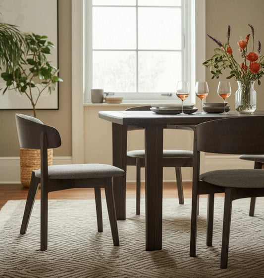 Set of Two Gray Wenge Dining Chairs - Homeroots - Flyclothing LLC