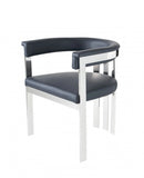 Black Silver Dining Chair - Homeroots
