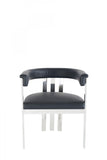 Black Silver Dining Chair - Homeroots