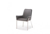 Grey Faux Leather Dining Chair - Homeroots