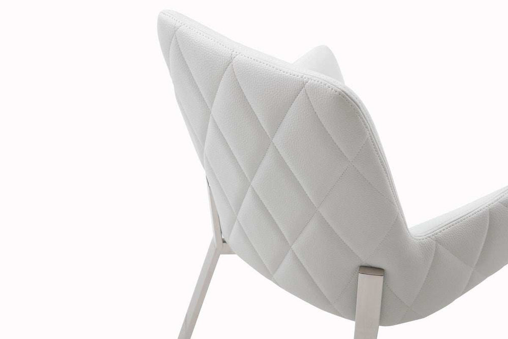 White Faux Leather Dining Chair - Homeroots - Flyclothing LLC