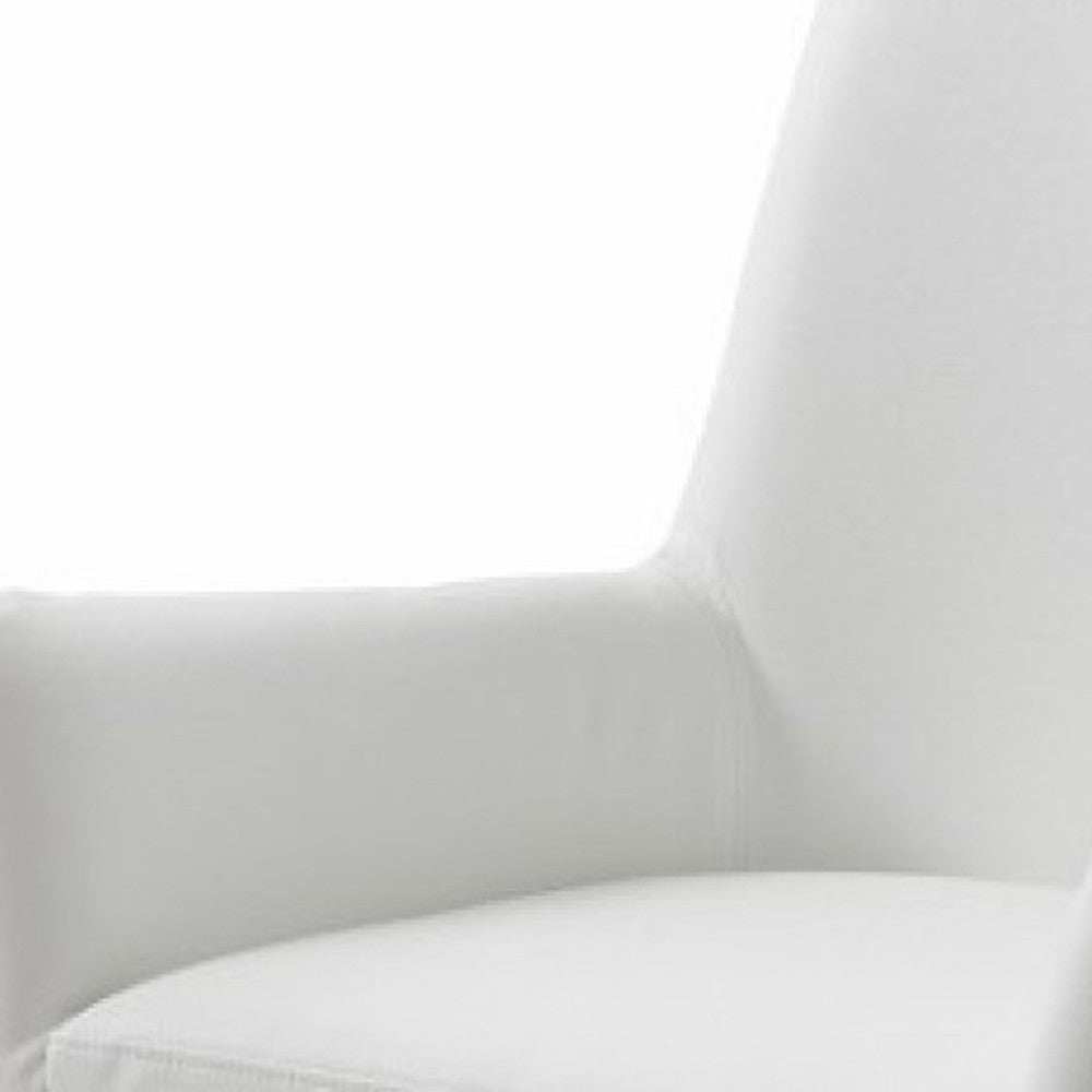 White Faux Leather Dining Chair - Homeroots - Flyclothing LLC