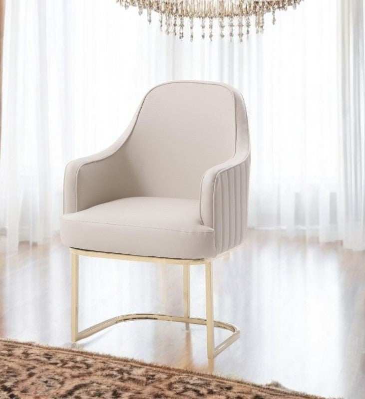 Gray Gold Modern Dining Chair - Homeroots - Flyclothing LLC