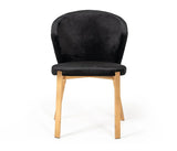 Set of Two Black And Champagne Upholstered Velvet Wing Back Dining Side Chairs - Homeroots - Flyclothing LLC
