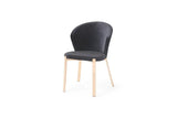 Set of Two Black And Champagne Upholstered Velvet Wing Back Dining Side Chairs - Homeroots - Flyclothing LLC