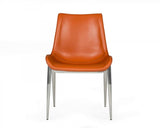 Set of Two Cognac Faux Leather Modern Dining Chairs - Homeroots - Flyclothing LLC