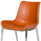 Set of Two Cognac Faux Leather Modern Dining Chairs - Homeroots - Flyclothing LLC