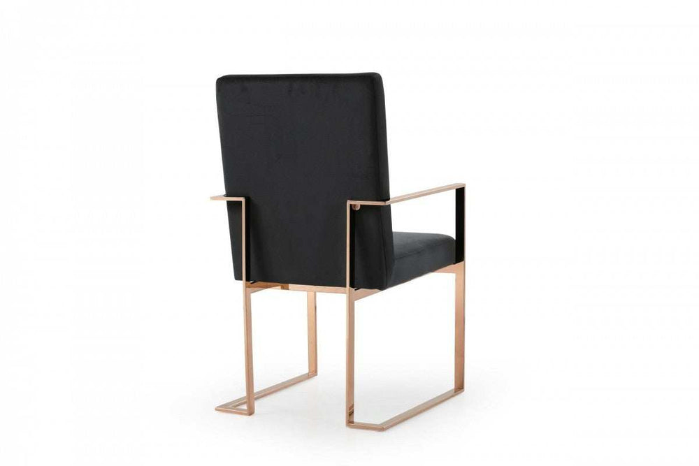 Black Rosegold Velvet Dining Chair - Homeroots - Flyclothing LLC