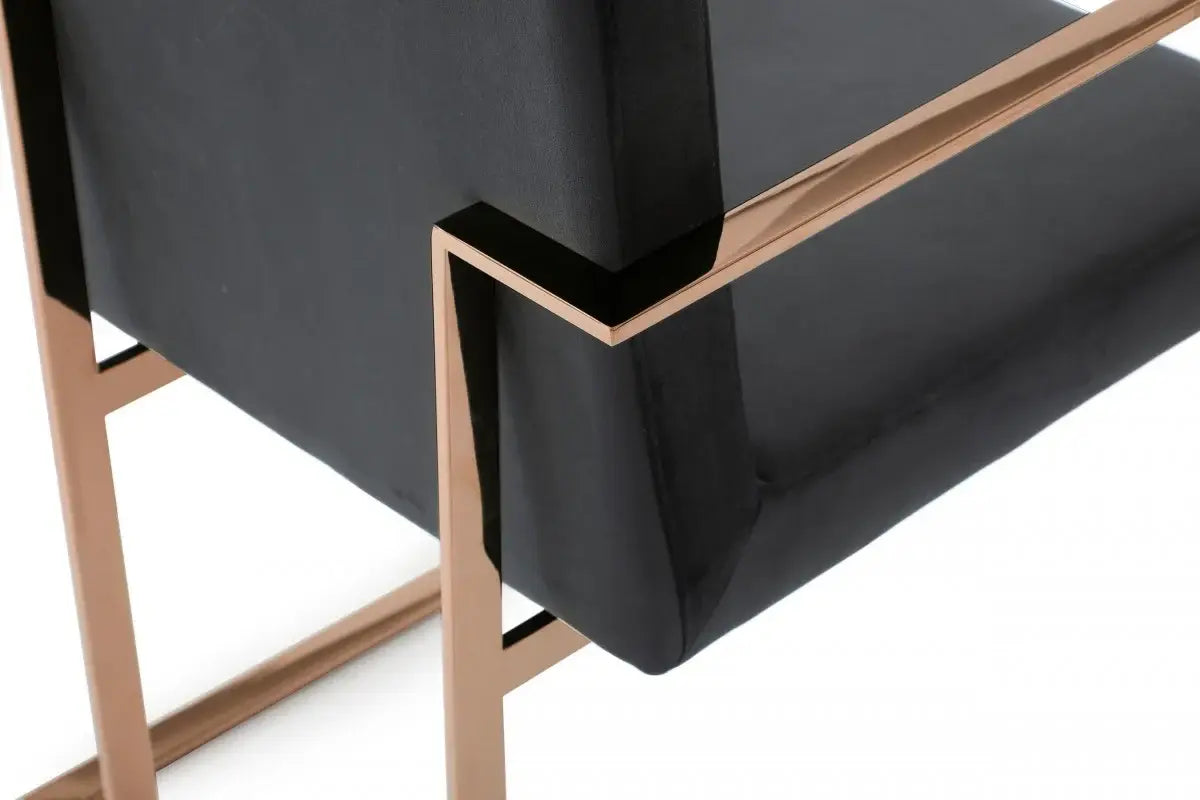 Black Rosegold Velvet Dining Chair - Homeroots - Flyclothing LLC
