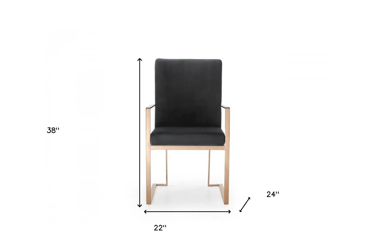 Black Rosegold Velvet Dining Chair - Homeroots - Flyclothing LLC