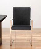 Black Rosegold Velvet Dining Chair