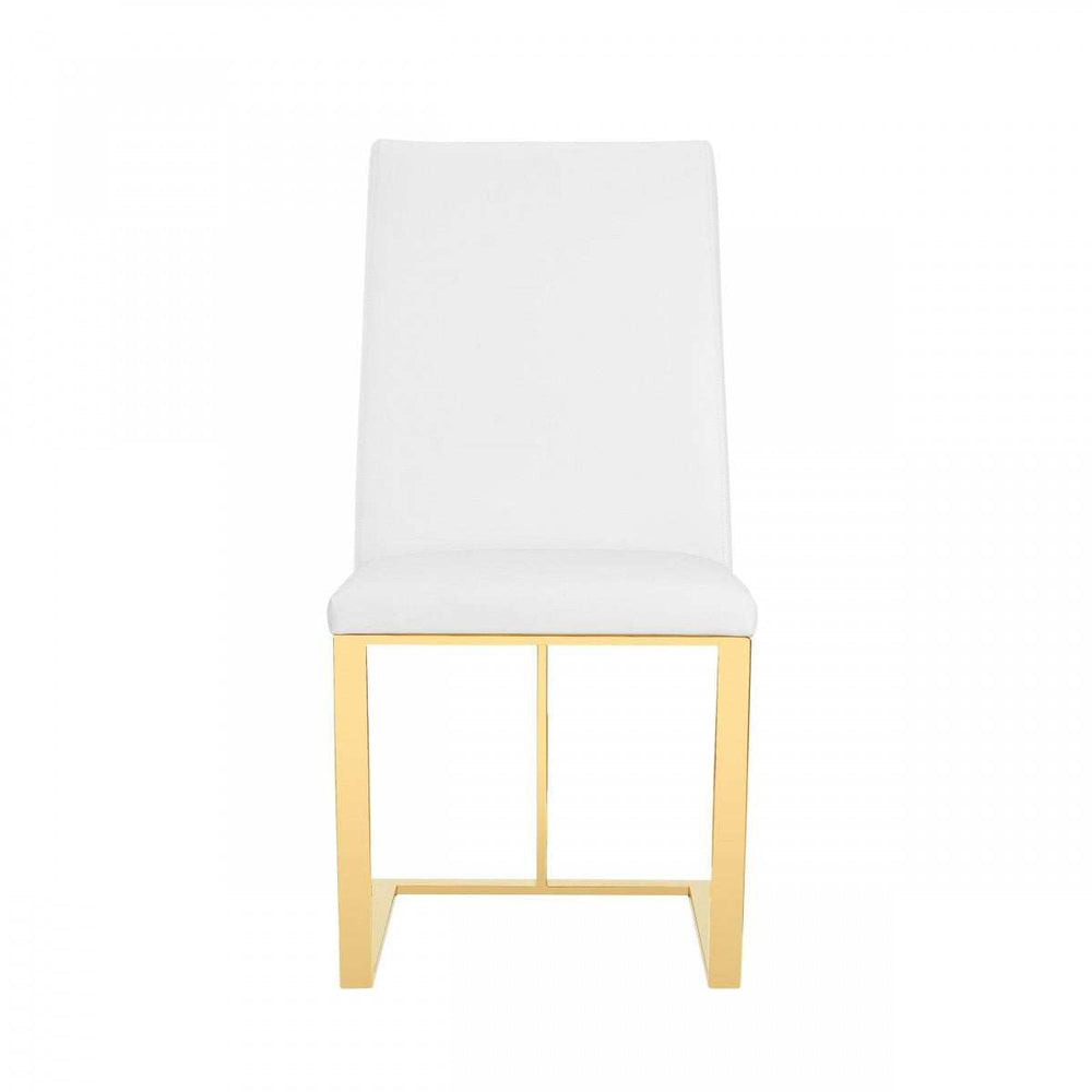 White Gold Contemporary Dining Chair - Homeroots - Flyclothing LLC