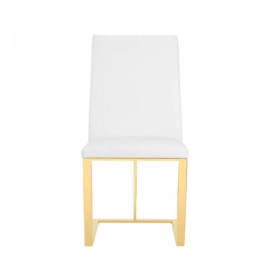 White Gold Contemporary Dining Chair - Homeroots - Flyclothing LLC