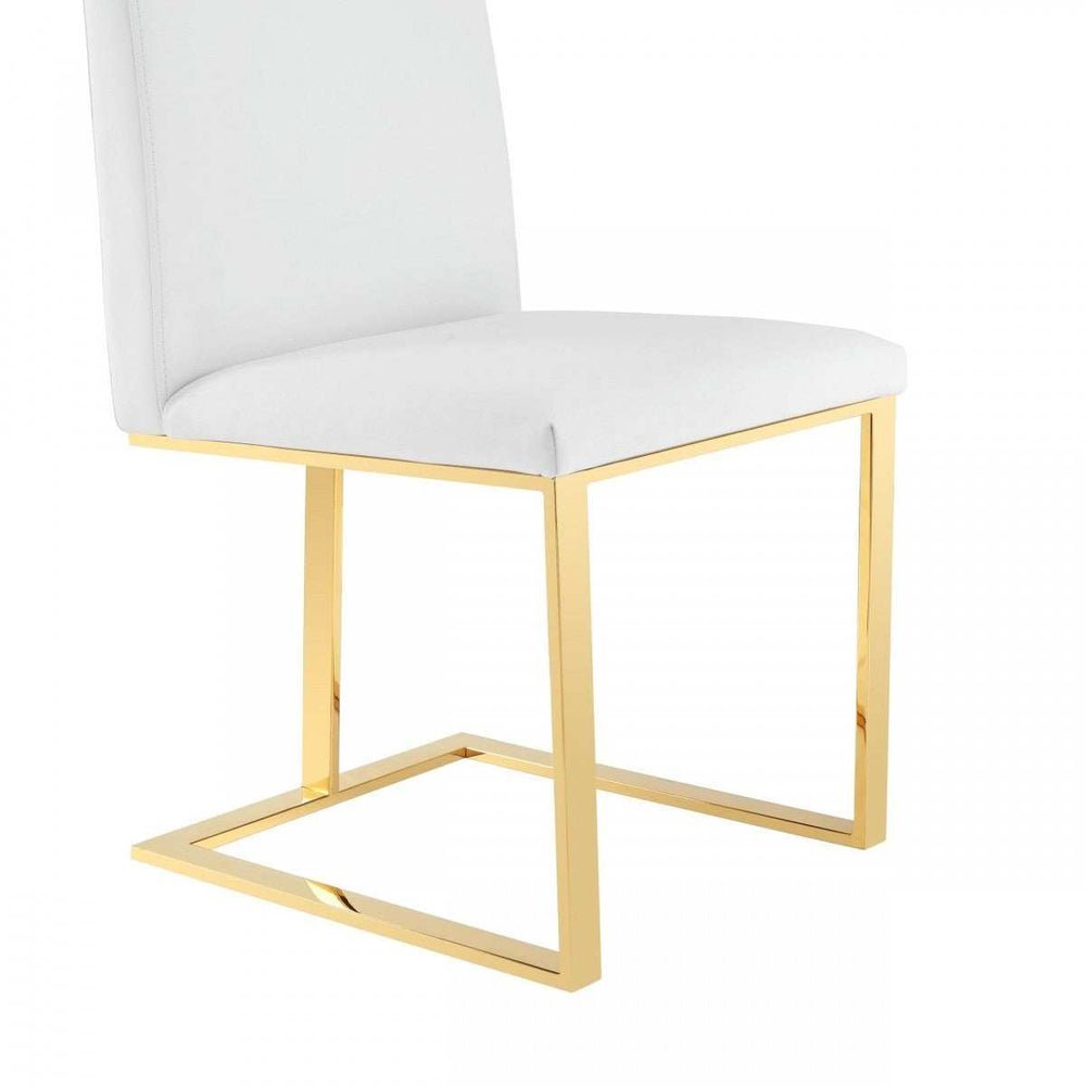 White Gold Contemporary Dining Chair - Homeroots - Flyclothing LLC